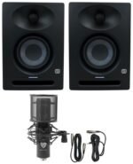 Pair Presonus Eris Studio 4 Powered Active 4.5" Studio Monitors + Recording Mic - Image 3