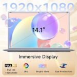 BLUEING 14" Laptop Computer, Win 11 Laptop, 8GB RAM 512GB SSD, Quad-Core Pentium ProcessorUp To 2.64GHz, 1080P FHD IPS, Wi-Fi 5, BT5.0, HDMI, Students, Lightweight - Image 3
