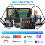 2 stúdió felvételkészlet podcast berendezéscsomag zenei keverő 2 mikrofon BM-800 - Image 3