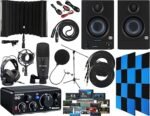 PreSonus AudioBox GO USB-C Audio Interface Creator Recording Bundle With Studio One Artist Software Pack, Eris E3.5 Studio Monitors, HD7 Headphones & 24 Pc Acoustic Foam Wedge Panels & Isolation Booth