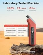 ETENWOLF T300 Digital Tire Pressure Gauge 3-200 PSI, Industrial Tire Gauge Calibrated To ANSI B40.7 Grade 2APlus-Minus 0.5%, Replaceable AAA Batteries Vivid Orange - Image 4
