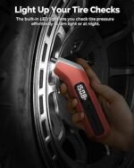 ETENWOLF T300 Digital Tire Pressure Gauge 3-200 PSI, Industrial Tire Gauge Calibrated To ANSI B40.7 Grade 2APlus-Minus 0.5%, Replaceable AAA Batteries Vivid Orange - Image 2