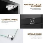 BROTTAR Glass Display Cabinet, 4-Tier Curio Cabinets with 3 Color Lights for Collectibles, Storage Cabinet with Door, Glass Display Case & Bookcase with Human Body Sensor, Black - Image 3