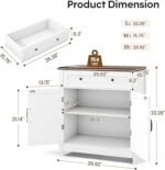 GRUSIGN 30" Coffee Bar Station, Kitchen Sideboard Buffet Cabinet With A Drawer And Adjustable Shelf, Modern Farmhouse Storage Cabinet For Kitchen, Living Room, Entryway, White - Image 5