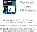 HP 63 Black Ink Cartridge | Works with DeskJet 1112, 2130, 3630; Envy 4510, 4520; OfficeJet 3830, 4650, 5200 Series | Eligible for Instant Ink | F6U62AN - Image 4